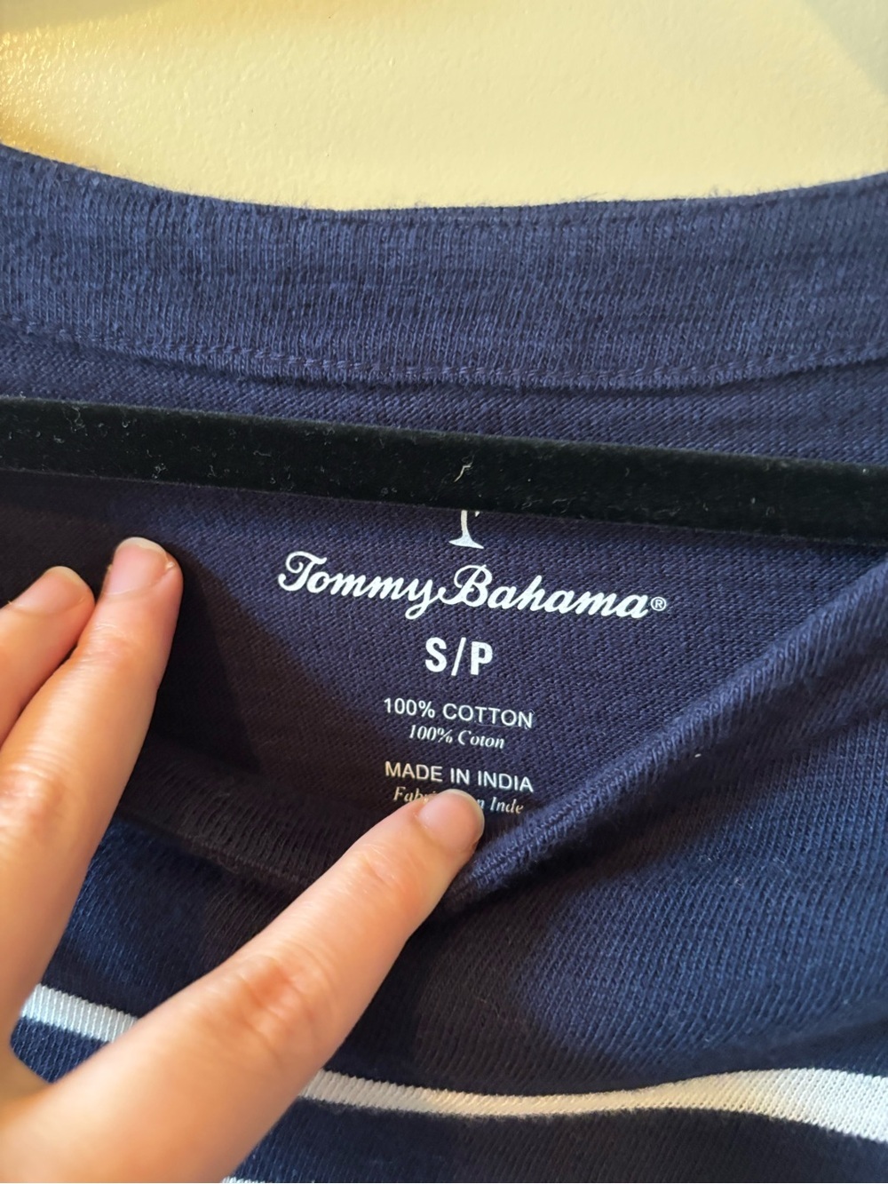 Navy and White Striped Women’s Boatneck Top - Picture 5 of 6